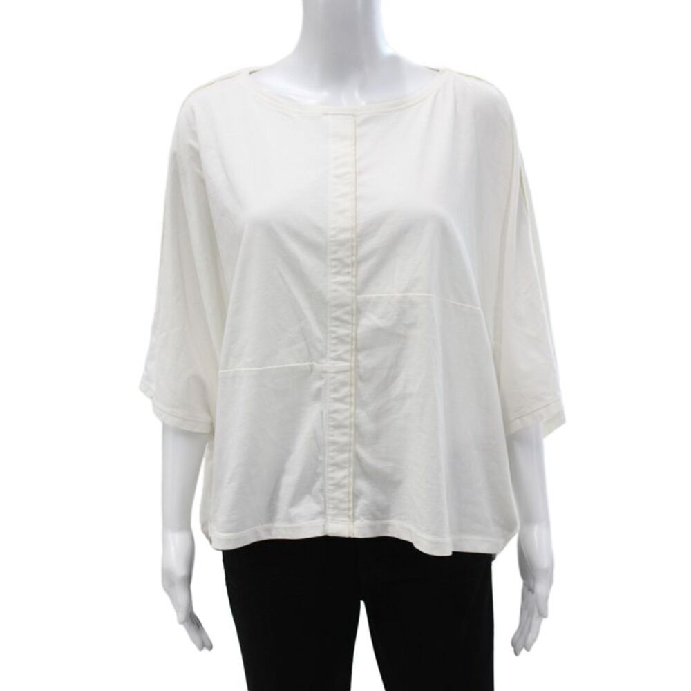 Malloni Women Basic White Cotton Short Sleeve T-Shirt Size M